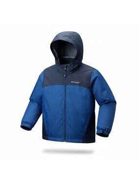 Columbia Wind Breaker Jacket Boys Kids Size S (8) Blue Black LIKE NEW